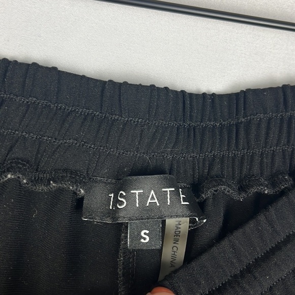 1. State Beachy Split Front Hem Drawstring Pull On Black Pants Womens Size S - Picture 9 of 13